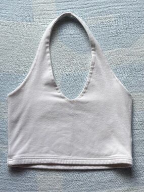 Brandy Melville White Cotton Halter Top